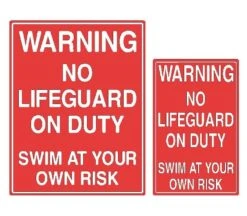 Warning Swim At Your Own Risk Sign