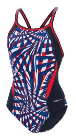Dolfin Women's Print Color Block DBX Back One Piece -Speedos Shop 5m00 b41d front