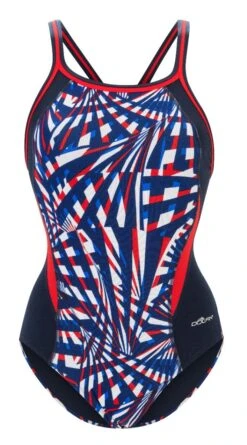 Dolfin Women's Print Color Block DBX Back One Piece -Speedos Shop 5m00 b41d front2