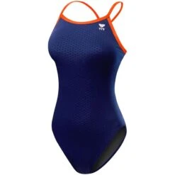 TYR Hexa Durafast Diamondfit 20 TYR Hexa Durafast Diamondfit -Speedos Shop dhex7 navy orange front