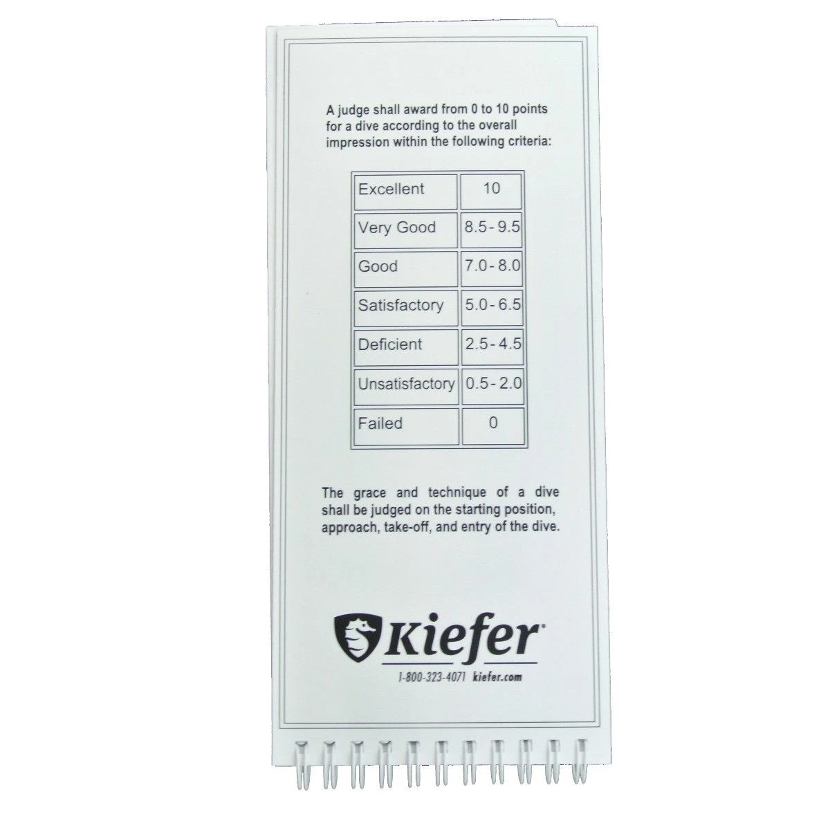 Kiefer Diving Judges Score Card 3 Kiefer Diving Judges Score Card - Image 3