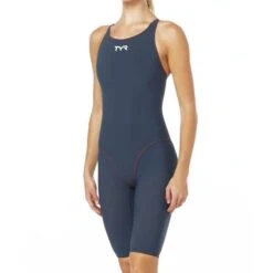 TYR Thresher Open Back -Speedos Shop tpsfo6 grey red front l