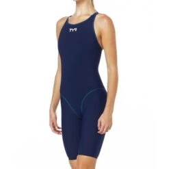 TYR Thresher Open Back -Speedos Shop tpsfo6 navy blue front l